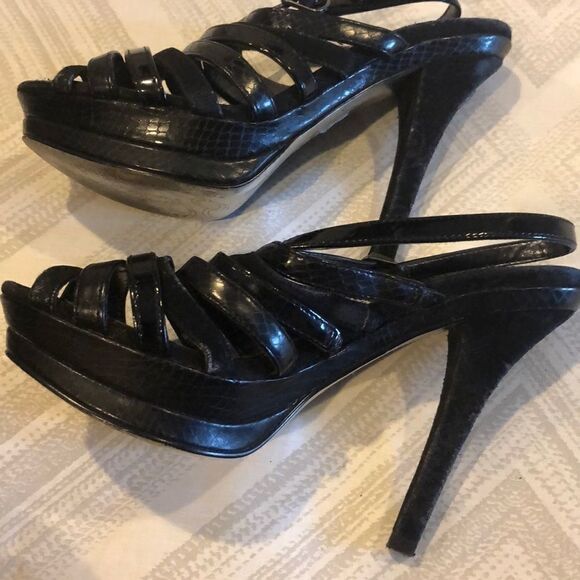 Charles David Black Platform Adjustable Sandals - Picture 6 of 7